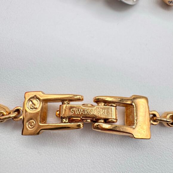 Swarovski Te Kauri Yellow Gold/Rhodium-Plated Crystal Pave Slider Bead Necklace - Picture 6 of 14